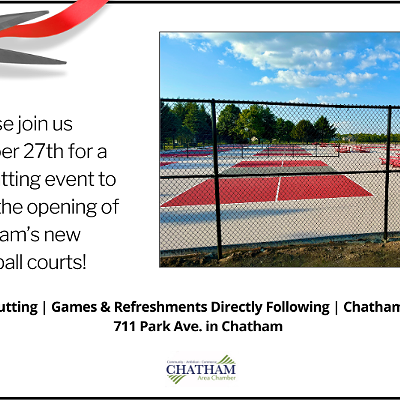 Ribbon Cutting to Celebrate the Opening of Chatham's New Pickleball Courts